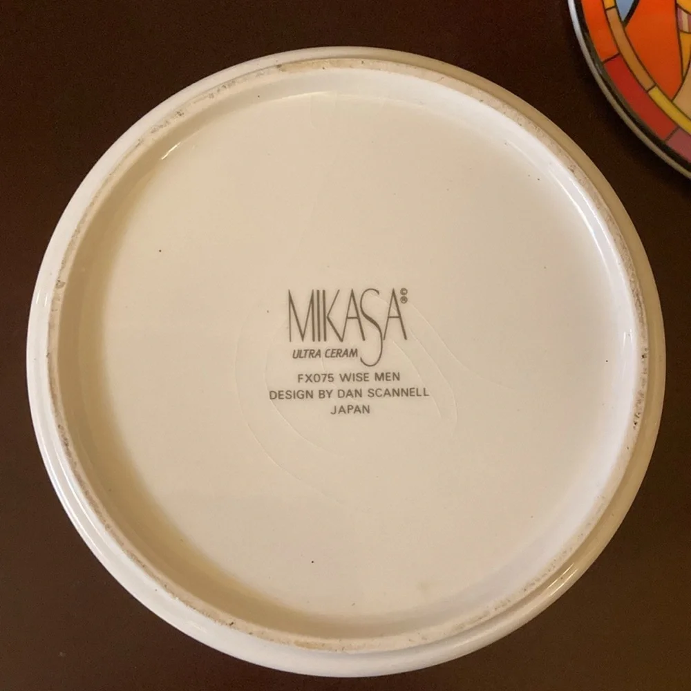 Vintage Mikasa Christmas Three Wisemen Trinket Bowl EUC